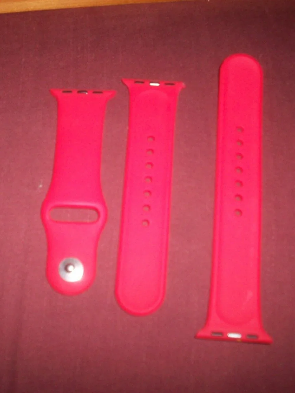 Apple Watch Band Red Sport Band S/M/L metal pin closure 3pc